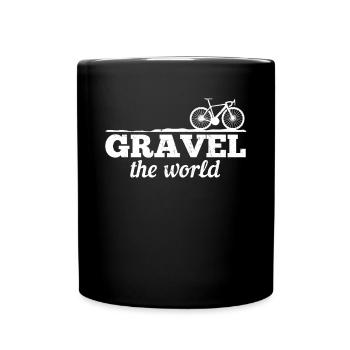 Gravel The World - Gravel Bike Bikepacker Bikepack - Full Colour Mug - black - Front
