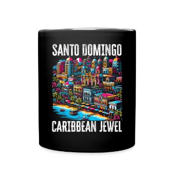 Santo Domingo Dominican Republic Travel Vacation - Full Colour Mug - black - Front