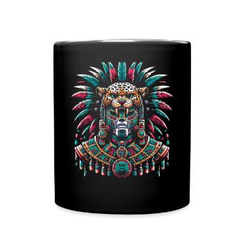 Aztekischer Jaguar Krieger Aztekische Kultur Indigen - Tasse einfarbig - Schwarz - Vorne
