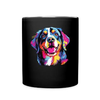 Aquarelle colorée Entlebucher Mountain Dog - Mug uni - noir - Devant