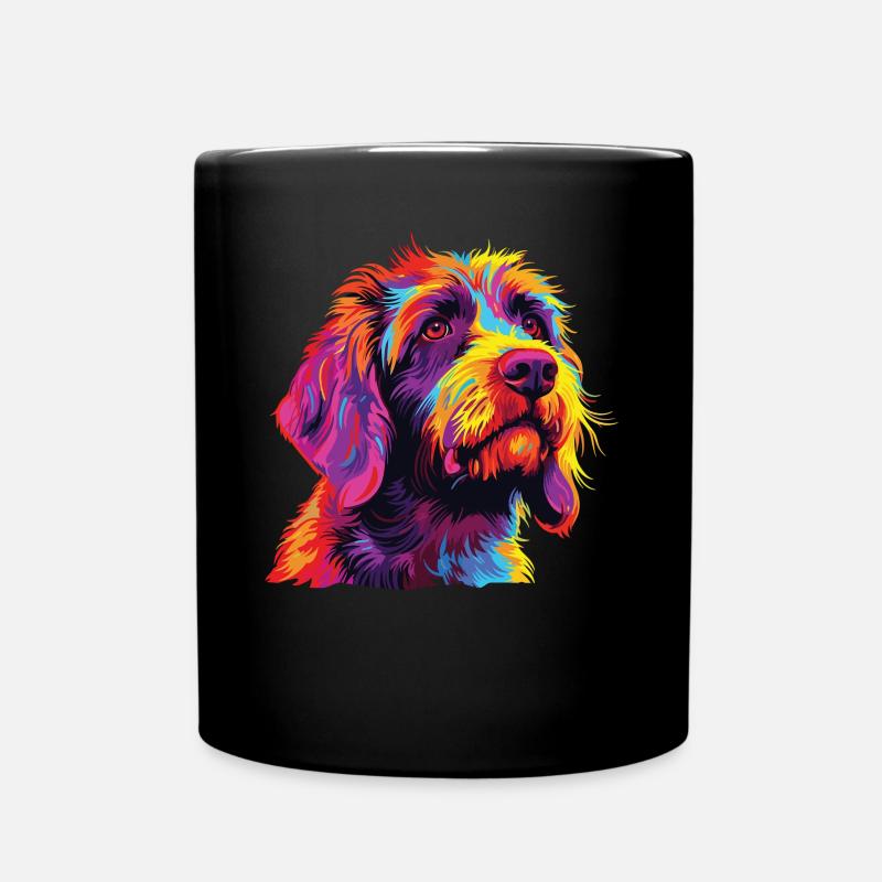 Aquarelle colorée Griffon Korthals - Mug uni - noir