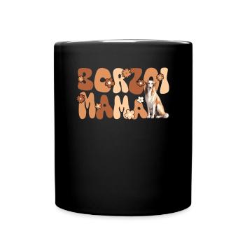 Barsoi Groovy Borzoi Mama - Tasse einfarbig - Schwarz - Vorne