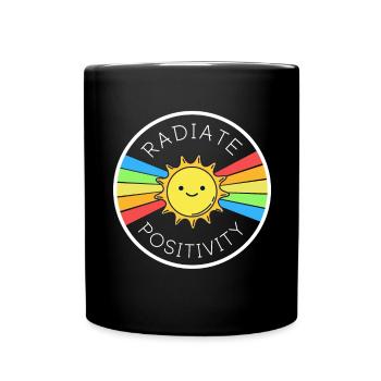 Sun Retro Radiate Positivity T-Shirt - Full Colour Mug - black - Front