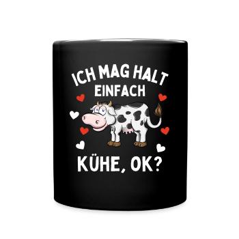 CRAZY COW LADY - Funny Farmer's Wife Farmer - Full Colour Mug - black - Front