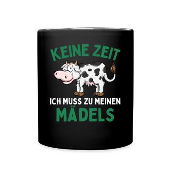 IL FAUT QUE J’AILLE VOIR MES FILLES ! Drôle De Vaches Fermier - Mug uni - noir - Devant