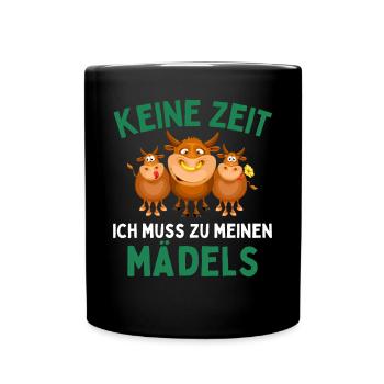 IL FAUT QUE J’AILLE VOIR MES FILLES ! Drôle De Vaches Fermier - Mug uni - noir - Devant