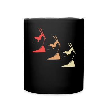 Colorful Masters of the Skies - Ski Freestyle Extravaganza - Full Colour Mug - black - Front