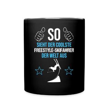 Coolster Freestyle-Ski-Profi - Tasse einfarbig - Schwarz - Vorne