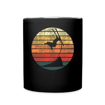 Freestyle-Ski im Abendrot - Tasse einfarbig - Schwarz - Vorne