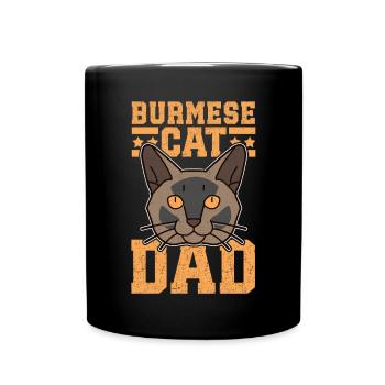 Burmese Dad Burma Katze Burma-Katzen Geschenk - Tasse einfarbig - Schwarz - Vorne