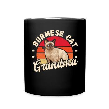Burmese Oma Burma Katze Burma-Katzen Geschenk - Tasse einfarbig - Schwarz - Vorne