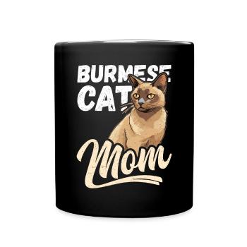 Burmese Mom Burma Katze Burma-Katzen Geschenk - Tasse einfarbig - Schwarz - Vorne