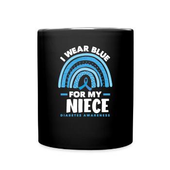 T1D Diabetes Type 1 Diabetic Gift - Full Colour Mug - black - Front