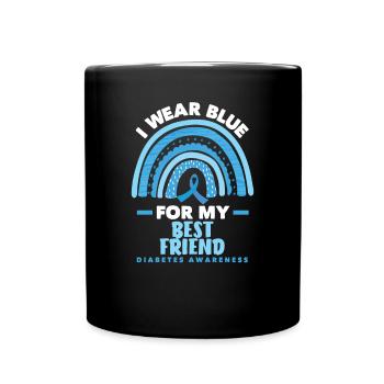 T1D Diabetes Type 1 Diabetic Gift - Full Colour Mug - black - Front
