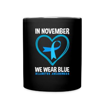 T1D Diabetes Type 1 Diabetic Gift - Full Colour Mug - black - Front