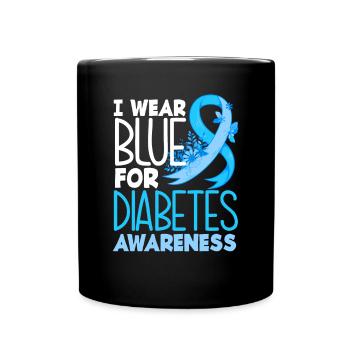 T1D Diabetes Type 1 Diabetic Gift - Full Colour Mug - black - Front