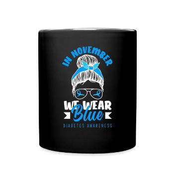 T1D Diabetes Type 1 Diabetic Gift - Full Colour Mug - black - Front