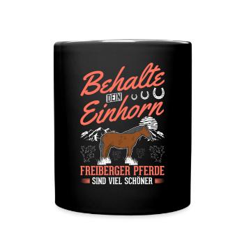 Freiberg cheval licorne - Mug uni - noir - Devant