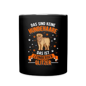 Leonberger Glitzer - Tasse einfarbig - Schwarz - Vorne