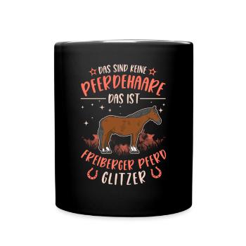 Freiberger Pferd Glitzer - Tasse einfarbig - Schwarz - Vorne