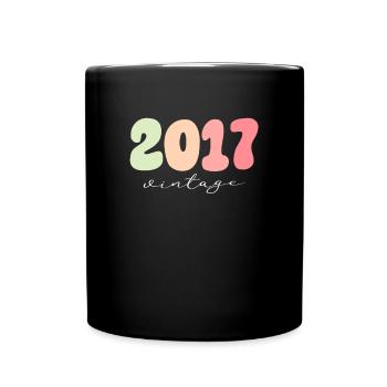 Vintage Jahrgang 2017 Geburtstag - Tasse einfarbig - Schwarz - Vorne