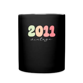 Vintage Jahrgang 2011 Geburtstag - Tasse einfarbig - Schwarz - Vorne