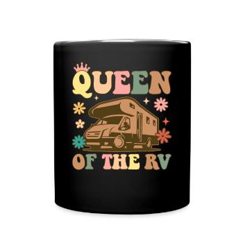 Camping Queen Weiblicher Camper Rv Camper Girl - Tasse einfarbig - Schwarz - Vorne