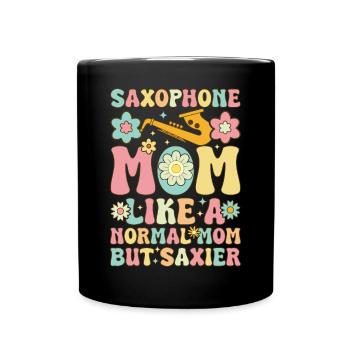 Groovy Saxophonistin - Tasse einfarbig - Schwarz - Vorne