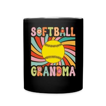 Joueur de softball groovy - Mug uni - noir - Devant