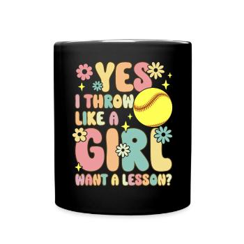 Softball Girl - Full Colour Mug - black - Front