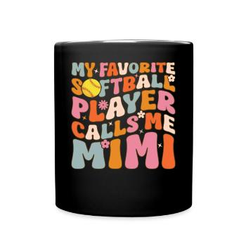 Mamie de balle molle - Mug uni - noir - Devant