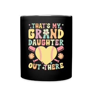 Groovy Softball Spieler - Tasse einfarbig - Schwarz - Vorne