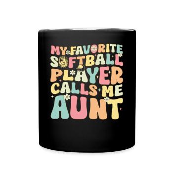 Softball Tante - Tasse einfarbig - Schwarz - Vorne