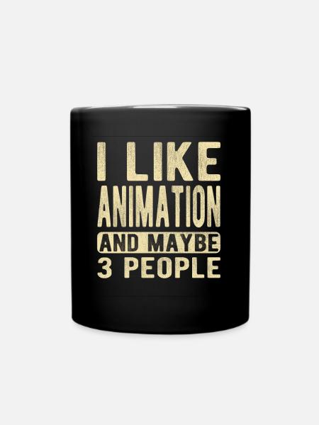 Animation Spruch - Tasse einfarbig - Schwarz