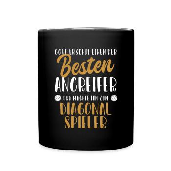 Diagonalspieler Bester Angreifer Volleyballfreak - Tasse einfarbig - Schwarz - Vorne