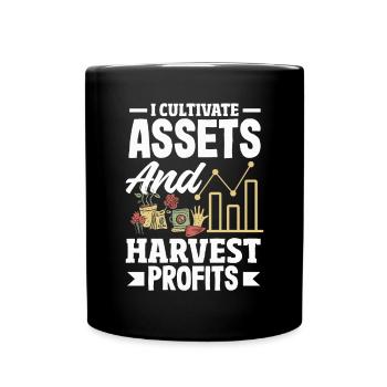 Cultiver les actifs Récolter les bénéfices Finance Jardinier - Mug uni - noir - Devant