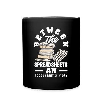 Entre les feuilles de calcul L’histoire d’un comptable - Mug uni - noir - Devant