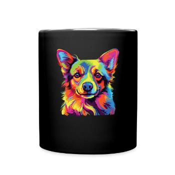 Watercolor Colorful Monkey Huahuas - Full Colour Mug - black - Front