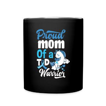 T1D Diabetes Type 1 Diabetic Gift - Full Colour Mug - black - Front