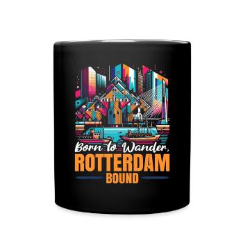 Rotterdam Netherlands Travel I Love Rotterdam - Full Colour Mug - black - Front