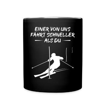 Schneller Slalom-Champion Geschenk - Tasse einfarbig - Schwarz - Vorne