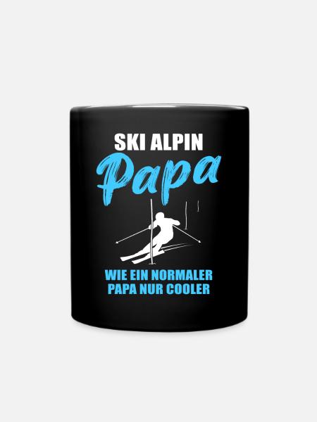 Alpiner Ski-Papa Geschenk - Tasse einfarbig - Schwarz