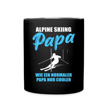 Ski alpin papa cadeau - Mug uni - noir - Devant