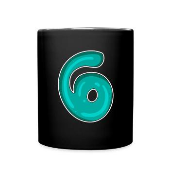 Number 6 Number - Full Colour Mug - black - Front