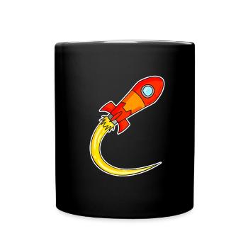 Rocket Motif - Full Colour Mug - black - Front