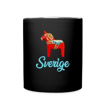 Dala Horse Sweden Swedish horse - Tasse einfarbig - Schwarz - Vorne