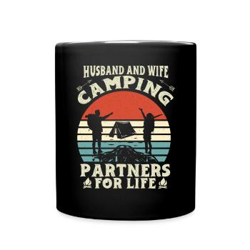 Husband And Wife Camping Partner Couple Matching - Full Colour Mug - black - Front