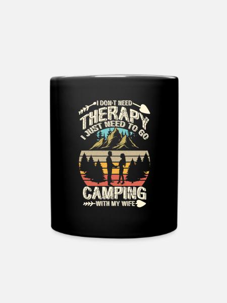 Husband And Wife Camping Partner Couple Matching - Full Colour Mug - black