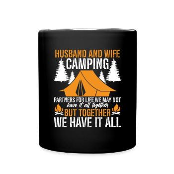 Husband And Wife Camping Partner Couple Matching - Full Colour Mug - black - Front