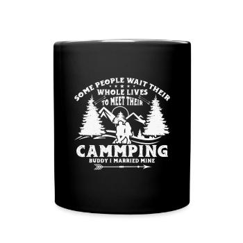 Husband And Wife Camping Partner Couple Matching - Full Colour Mug - black - Front